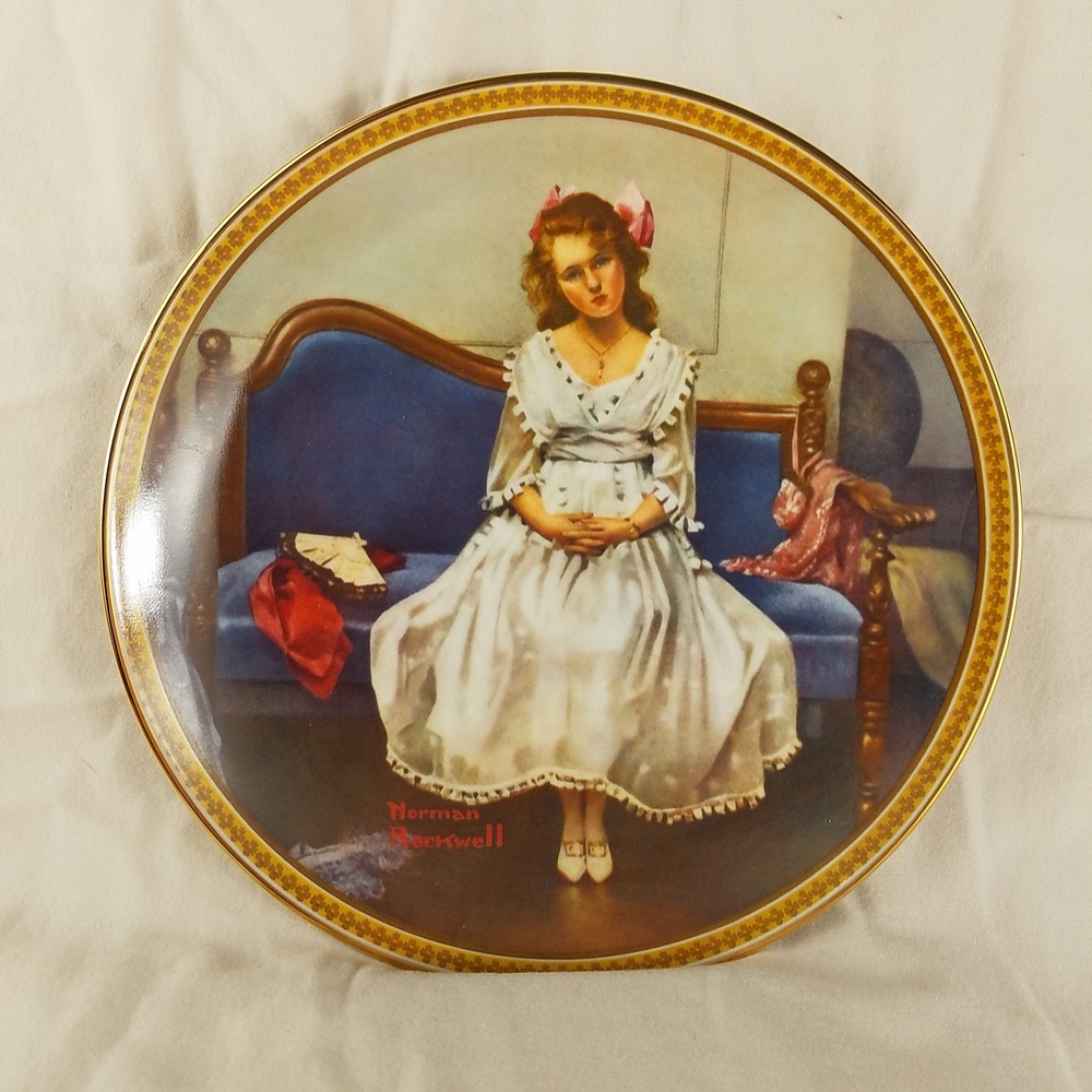 Norman Rockwell‎ Waiting at the Dance Knowles Collector Plate 1993 488P